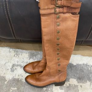 Sam edelman camel leather knee high boots